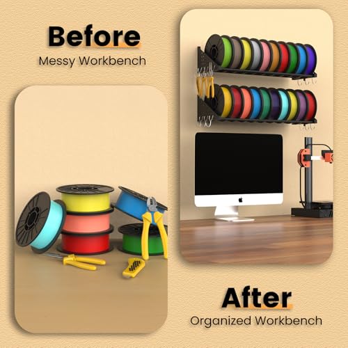 Wall Mount Filament Rack — 2 Pack (Holds 20 Spools) - Image 7