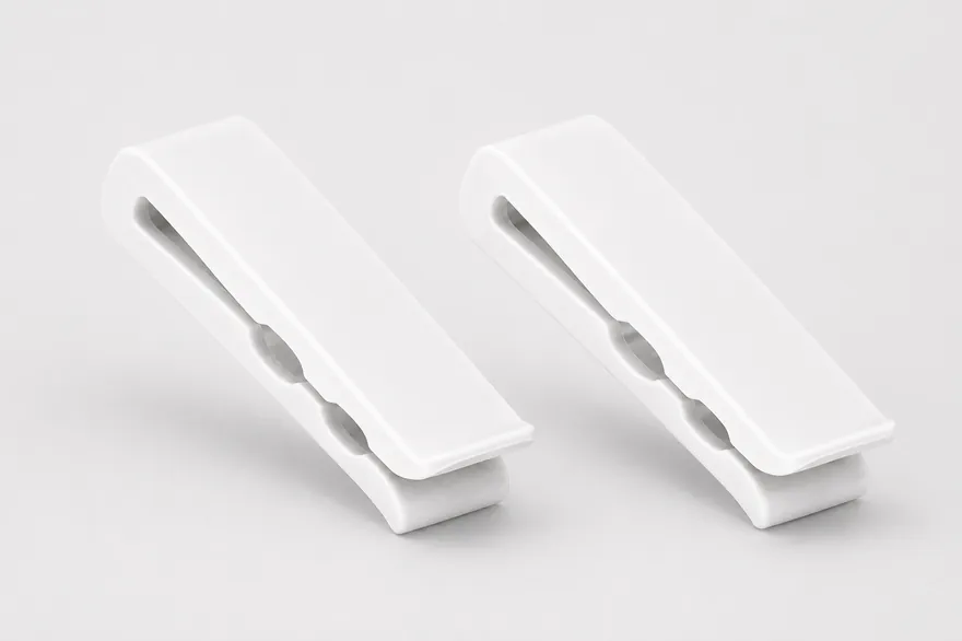 2 white sealing clips